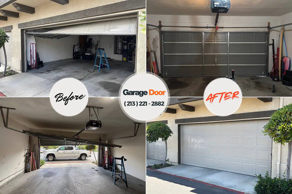 Before and after: garage door repair Golden Beach, MD